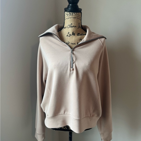 SPANX Tops - SPANX Tan Quarter-Zip Sweatshirt